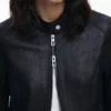 Combined Faux Leather Jacket