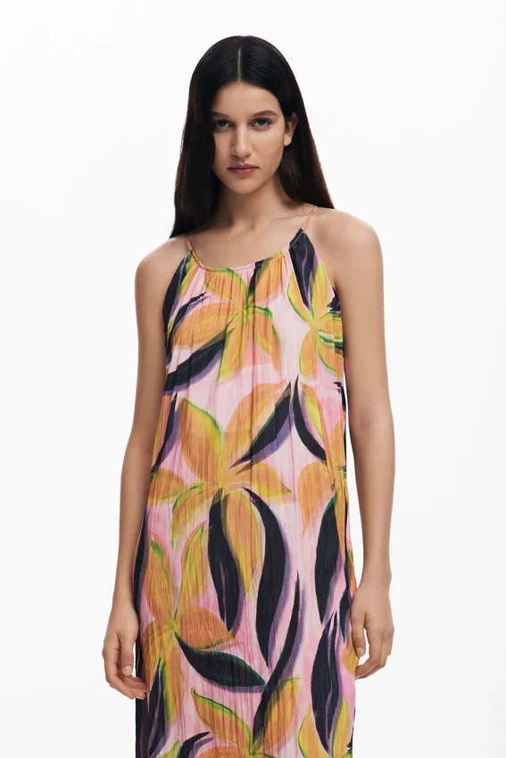 Crinkled Effect Midi Dress Crinkled Effect Midi Dress