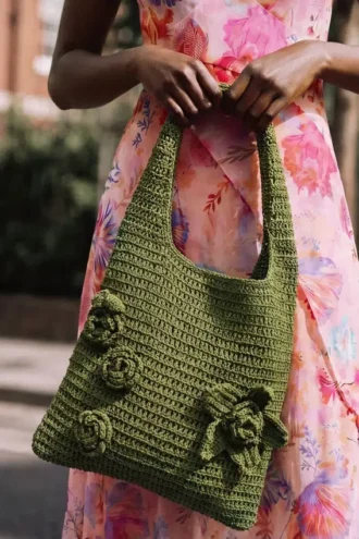 Crochet Bag with Flowers