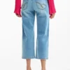 Crochet Patch Denim Trousers