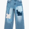 Crochet Patch Denim Trousers