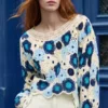 Crochet Sweater with Flowers