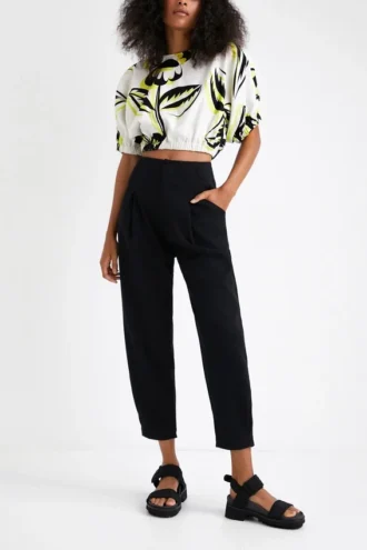 Cropped Floral Blouse