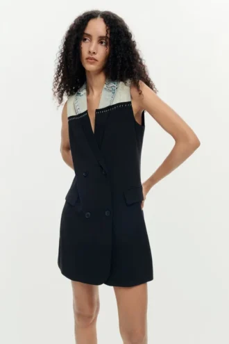 Crossed Bimaterial Dress