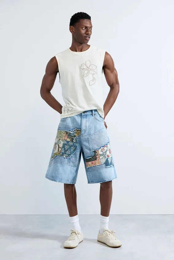 Denim Bermuda Patches Denim Bermuda Patches