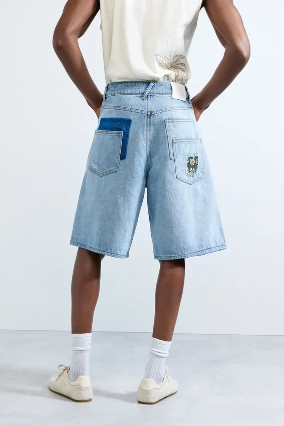 Denim Bermuda Patches Denim Bermuda Patches