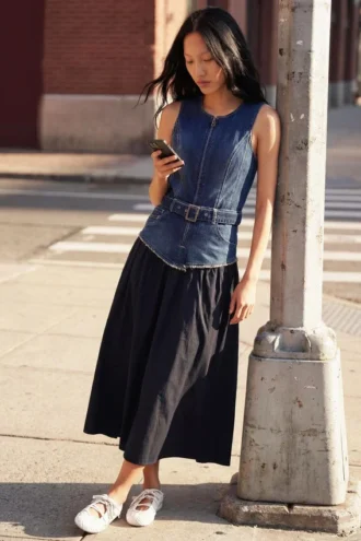 Denim Combined Dress
