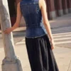 Denim Combined Dress