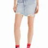 Denim Criss-Cross Waist Mini Skirt