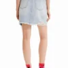 Denim Criss-Cross Waist Mini Skirt