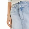 Denim Criss-Cross Waist Mini Skirt