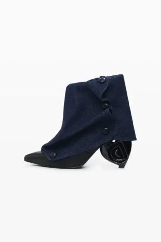 Denim Flap Ankle Boot