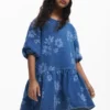 Denim Floral Dress