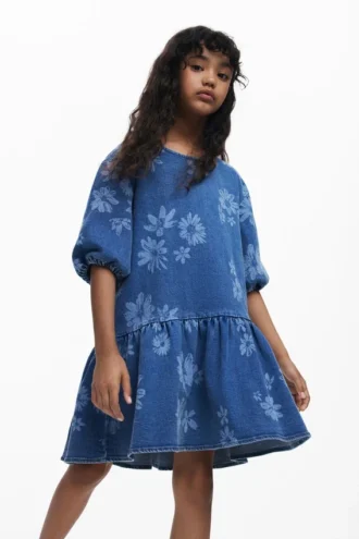 Denim Floral Dress