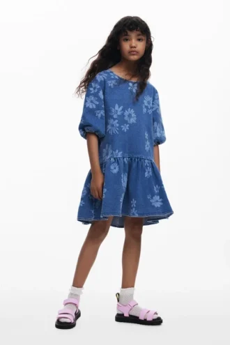 Denim Floral Dress