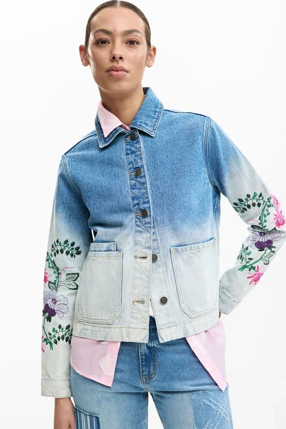 Denim Jacket Flowers Denim Jacket Flowers