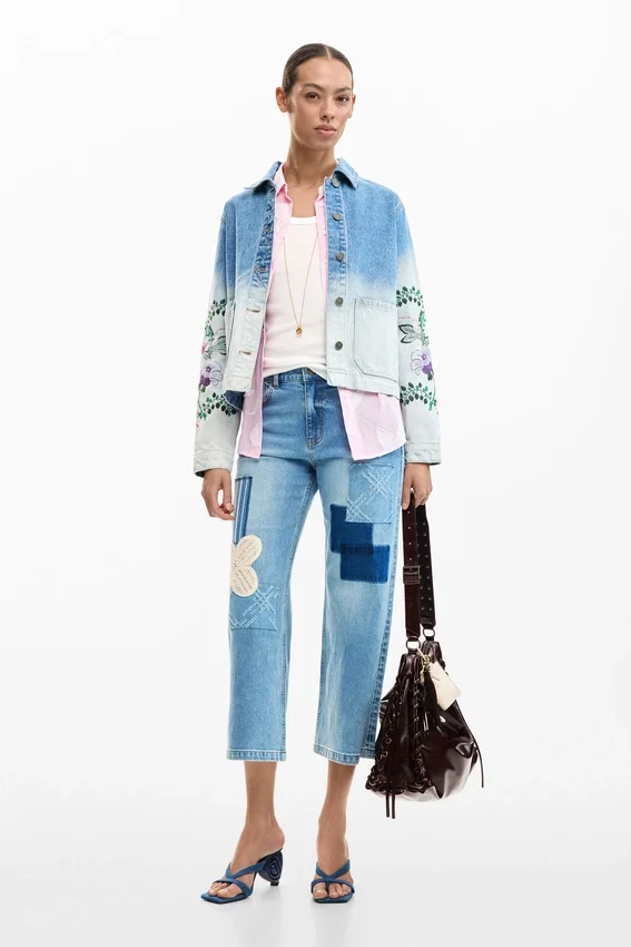 Denim Jacket Flowers Denim Jacket Flowers