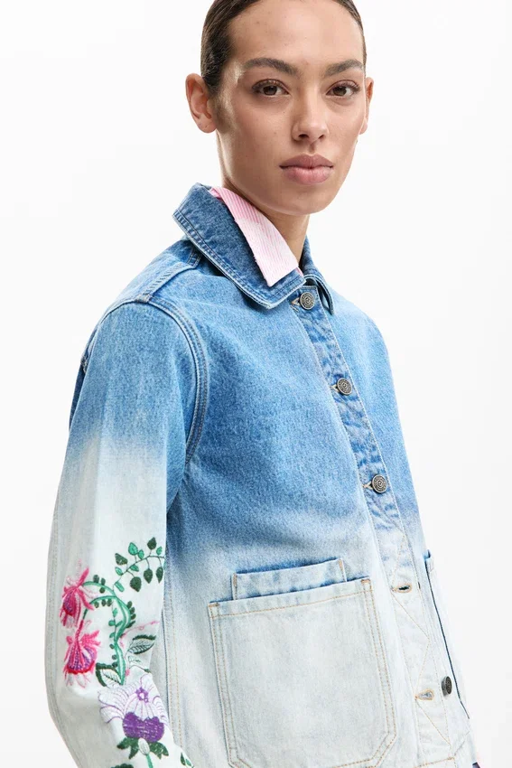 Denim Jacket Flowers Denim Jacket Flowers