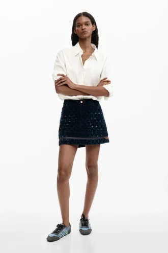Denim Jacquard Skirt
