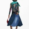 Denim Patch Skirt