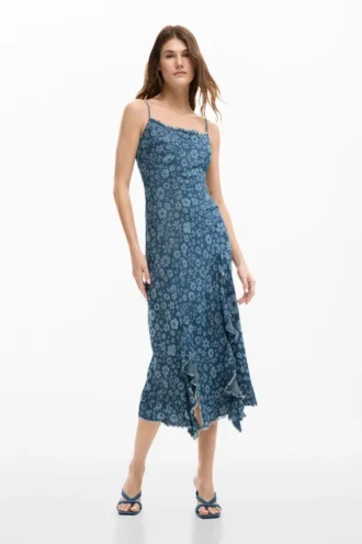 Denim Ruffle Dress