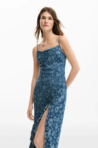 Denim Ruffle Dress
