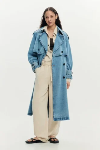 Denim Trench Coat Belt