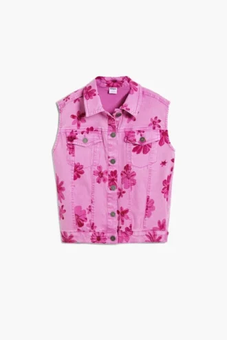Denim Vest Flowers