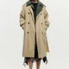 Detachable Two-Tone Trench Coat