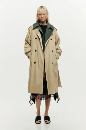 Detachable Two-Tone Trench Coat