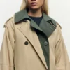 Detachable Two-Tone Trench Coat