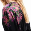 Digital Floral Wrap Blouse