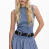 Double Buckle Leather Belt