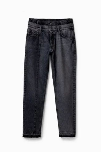 Double-Waist Carrot Jeans