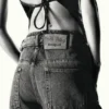 Double Waistband Denim Trousers Masha Popova