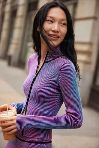 Double-Zip Knit Jacket