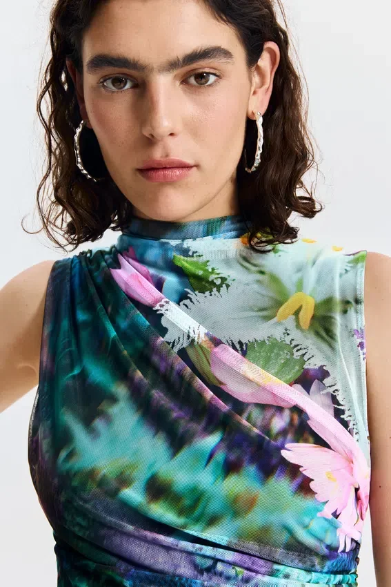 Draped Floral Dress Draped Floral Dress