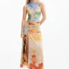 Draped Long Dress