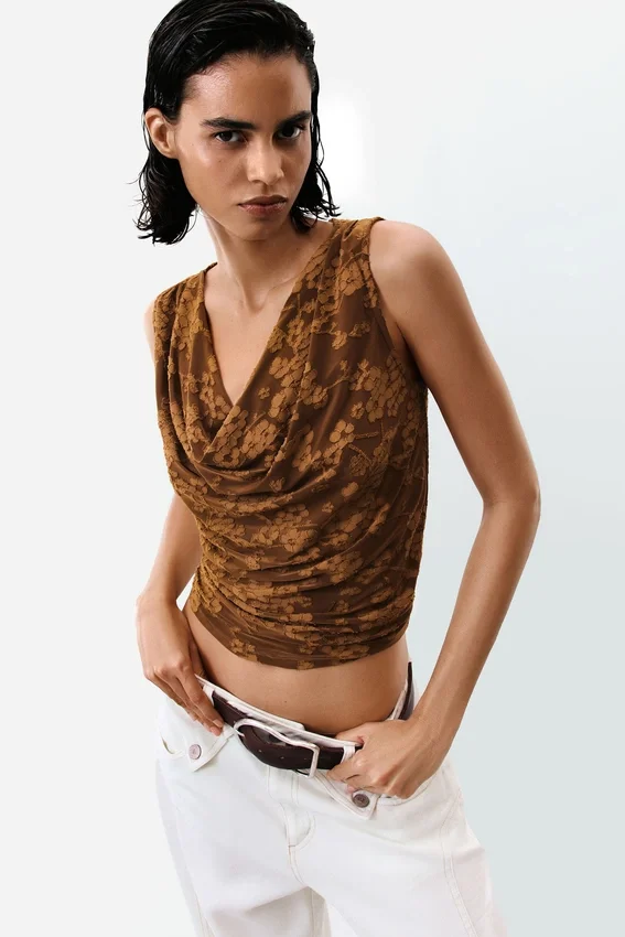 Draped Sleeveless T-Shirt Draped Sleeveless T-Shirt