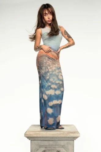 Draped Waterlily Dress