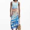 Draped Waterlily Dress