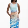 Draped Waterlily Dress