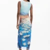 Draped Waterlily Dress