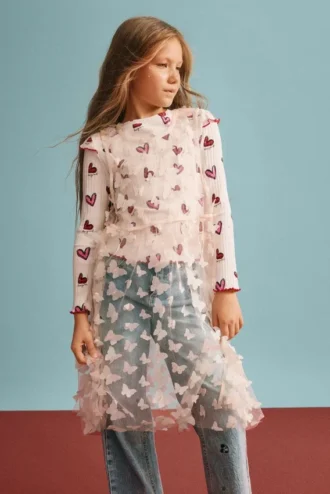 Dress with Butterfly Appliques
