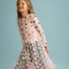 Dress with Butterfly Appliques