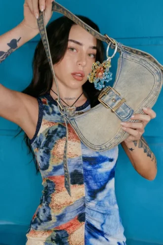 Dyed Denim Bag