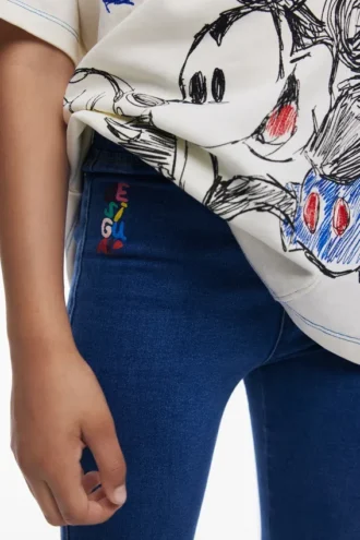 Elastic Denim Trousers