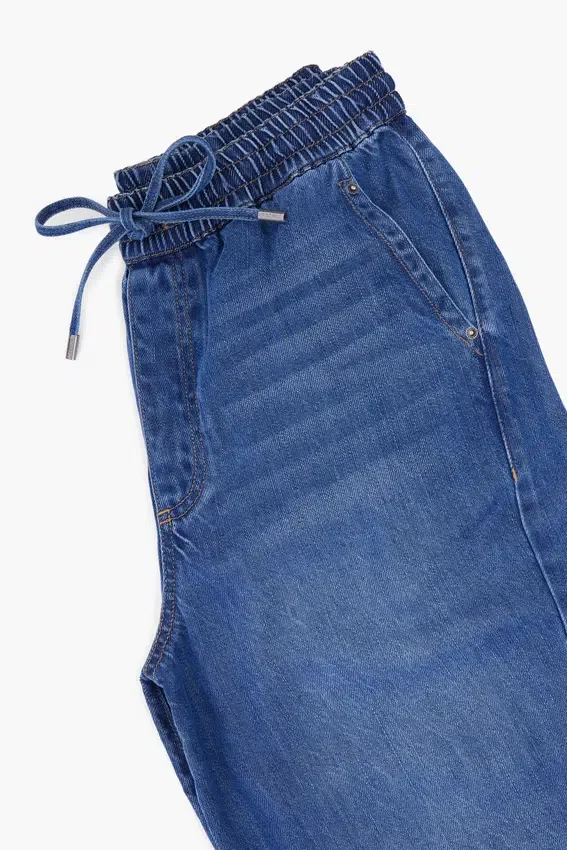 Elastic Long Denim Trousers Elastic Long Denim Trousers