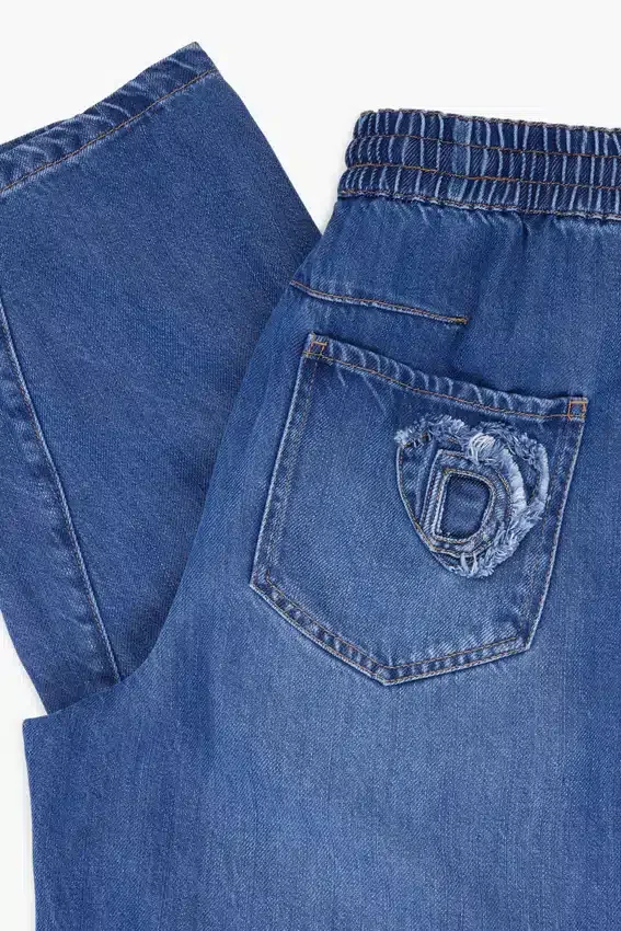 Elastic Long Denim Trousers Elastic Long Denim Trousers
