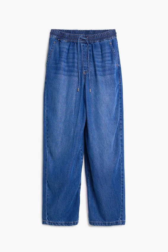 Elastic Long Denim Trousers Elastic Long Denim Trousers